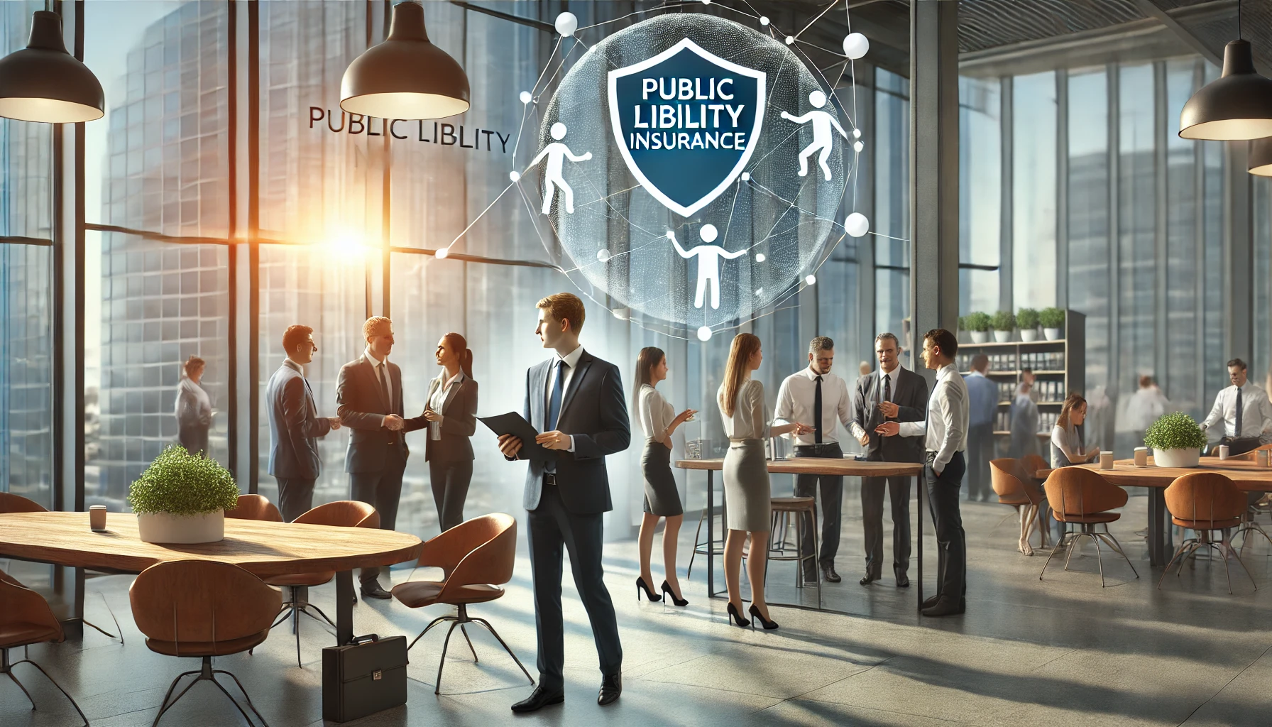 A business setting where public liability insurance protects against risks, illustrating the role of public liability insurers in safeguarding companies.