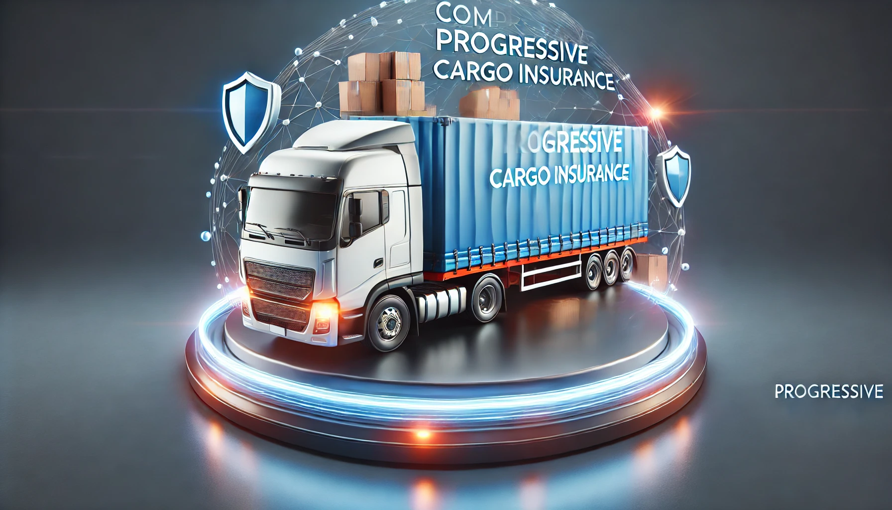 A truck in transit with securely fastened cargo, representing the importance of comprehensive Progressive Cargo Insurance for protecting goods during transport.